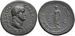 ROMAN COINS COINS OF THE ROMAN EMPIRE   GALBA, AD 68-69. Sestertius, 68. AE 28.43 g. SER.GALBA.IMP. - CAES.AVG. TR.P Laureate head r., small globe at the end of the neck. Rev. LIBERT- AVG / S -C Liber
