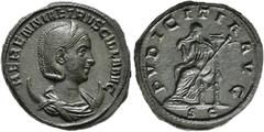 ROMAN COINS COINS OF THE ROMAN EMPIRE   HERENNIA ETRUSCILLA, wife of Traianus Decius, AD 249-253. As, 249-251. AE 3.29 g. HERENNIA ETRVSCILLA AVG Draped and diademed bust r. on crescent, hair in plait