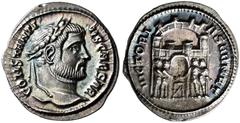 ROMAN COINS COINS OF THE ROMAN EMPIRE   CONSTANTIUS I CHLORUS caesar, AD 293-305 AD. Argenteus, Siscia, about 294-295. AR 2.95 g. CONSTANTI - VS CAESAR Laureate head r. Rev. VICTORI - A SARMAT The fou