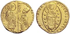 CRUSADERS FOGLIA VECCHIA (PHOCAEA) Andreolo Cattaneo Della Volta, 1314-1331. Ducato n.d. Imitation of a Venetian ducat. Gamberini di Scarfèa III 347. 3.54 g. Gold. Rare. Tiny edge knock, otherwise ext