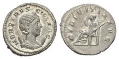 COINS OF THE ROMAN EMPIRE diverse Traianus Decius, 249-251 for Herennia Etruscilla. Antoninianus, Rome. 4.56 g. Draped bust right, wearing stephane, set on crescent // Pudicitia seated left, drawing v