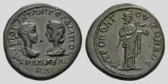 MOESIA TOMIS. Gordian III with Tranquilina, 238-244. Bronze. 16.15 g. Laureate, draped and cuirassed bust of Gordian III right, vis-à-vis diademed and draped bust of Tranquillina left // Hygeia standi