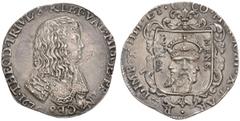 EUROPEAN COINS - VARIA ITALIA RETEGNO Mezzo Filippo largo 1676. THEODORVS TRIVVLTIVS S R I ET VAL MISOL PRI. Busto a destra // COMES MVSOCHI X BARO RETIMPERIA XIIII ET C. Stemma coronato. CNI 36/39; M