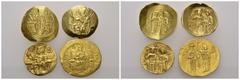 BYZANTINE COINS BYZANTINE EMPIRE Lot of 4 Histamenon. GOLD. Very fine - extremely fine (4) Sold as is. No return.