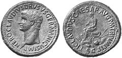 RöMISCHE MüNZEN MüNZEN DER RöMISCHEN KAISERZEIT Claudius, 41-54 für Nero Claudius Drusus. No: 128 Schätzpreis/Estimate CHF 6500.- d=38 mm Claudius, 41-54 für Nero Claudius Drusus. Sesterz 42, Rom. NER