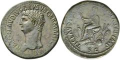 ROMAN COINS IMPERIAL COINAGE. NERO CLAUDIUS DRUSUS, †9 BC. father of Claudius. Sestertius, posthumous, struck by his son, 41-42. AE 25.14 g. NERO CLAVDIVS DRVSVS GERMANICVS Bare head l. Rev. TI CLAVDI