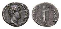 ROMAN COINS COINS OF THE ROMAN EMPIRE Otho, 69 AD. Denarius, Otho. 3.07 g. Bare head right // Aequitas standing left, holding scales and pertica (measuring rod). RIC I 19. Very fine