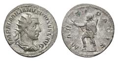 ROMAN COINS COINS OF THE ROMAN EMPIRE Aemilianus, 253. Antoninianus, Rome. 3.91 g. Radiate, draped and cuirassed bust right // Mars striding left, bearing branch in his right hand and spear and shield