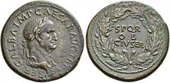 ROMAN COINS THE CIVIL WARS. THE GALBA COLLECTION. GALBA, AD 68-69. Sestertius, June - August 68. AE 26.90 g. SER GALBA IMP - CAES AVG TR P Laureate, draped bust r. Rev. SPQR / OB / CIV SER within oak 