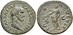 ROMAN COINS THE CIVIL WARS. THE GALBA COLLECTION. GALBA, AD 68-69. Dupondius, June - August 68. AE 10.27 g. SER GALBA IMP - CAES AVG TR P Laureate head r. Rev. PA - X - AVGVST Pax, wearing long dress,