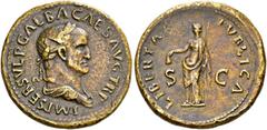 ROMAN COINS THE CIVIL WARS. THE GALBA COLLECTION. GALBA, AD 68-69. Sestertius, August - September 68. AE 26.06 g. IMP SER SVLP GALBA - CAES AVG TR P Draped, laureate bust r. Rev. LIBERTAS - PVBLICA / 