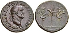 ROMAN COINS THE CIVIL WARS. THE GALBA COLLECTION. GALBA, AD 68-69. As, October 68. AE 11.25 g. SER GALBA IMP CAESAR AVG TR P Laureate head r. Rev. S - C Legionary eagle between two standards. RIC 252,