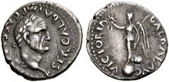 ROMAN COINS THE CIVIL WARS. THE GALBA COLLECTION. GALBA, AD 68-69. Quinarius, Gallia (Narbo ?), November 68 - January 15, 69. AR 1.66 g. SER GALBA IMP CAESAR AVG PM TP Laureate head r. Rev. VICTORIA -