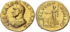 ROMAN COINS THE CIVIL WARS. THE GALBA COLLECTION. GALBA, AD 68-69. Aureus, July 68 - January 69. AV 7.20 g. SER GALBA CAESAR AVG Cuirassed, bare-headed bust l., wearing aegis. Rev. SALVS GEN - HVMANI 