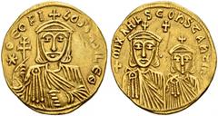 BYZANTINE COINS BYZANTINE EMPIRE. THEOPHILUS, 829-842 with CONSTANTINE and MICHAEL II. Solidus AD 831-842, Constantinople. AV. 4,46 g. Crowned and draped facing busts of Constantine and Michael. Rev. 