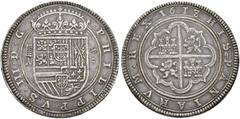 EUROPEAN COINS & MEDALS SPAIN. SPAIN, KINGDOM. Philipp III, 1598-1621. 50 Reales (Cincuentino) 1618/7 A+, Segovia. PHILIPPVS III D G. Crowned Spanish shield overlaps inner circle // HISPANIARVM REX. A