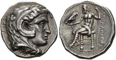 THE OSAKA COLLECTION OF CLASSICAL COINS KINGDOM OF MACEDONIA. ALEXANDROS III THE GREAT, king 336-323 BC. Tetradrachm, Ake (Akko), posthumous, dated 305-304 BC. AR 17.08 g. Head of Heracles r., wearing