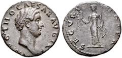 ROMAN COINS COINS OF THE ROMAN EMPIRE. Otho, AD 69. Denarius. AR 3.03 g. Bare head r. Rev. SECVRI - TAS PR Securitas, wearing long dress, standing l., holding scepter with her l. hand, wreath in her r