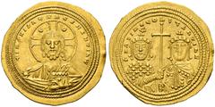 COLLECTION OF BYZANTINE COINS Basilius II Bulgaroktonos, 976-1025. With his brother Constantinus VIII. Histamenon Nomisma, 1005-1025. AV 4.42 g. +IhS XIS RªX RªGNANTIhw Bearded, facing and nimbate bus