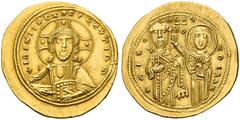 COLLECTION OF BYZANTINE COINS Michael VI Stratioticus, 1056-1057. Histamenon Nomisma. AV 4.38 g. +IhS XIS RªX RªGNANTIhm Facing bust of Christ, nimbate, wearing pallium and colobium, holding Book of G