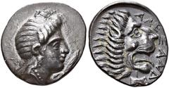 GREEK COINS FROM THE ABOU TAAM FAMILY COLLECTION. THESSALY. PHERAE. Alexander, tyrant 369-358 BC. Drachm. AR 5.81 g. Laureate head r. of Ennodia, wearing earring and necklace; in field r., torch. Rev.