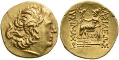 GREEK COINS KINGDOM OF THRACE. LYSIMACHUS, king 323-281 BC. Stater, posthumous, Callatis, about 110-100 BC. AV 8.36 g. Diademed head r. of Alexander the Great, wearing ram's horn. Rev. BAΣIΛEΩΣ - ΛYΣI
