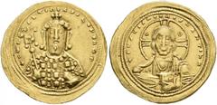 BYZANTINE EMPIRE BYZANTINE EMPIRE. CONSTANTINUS VIII, AD 1025-1028. Histamenon, 1025. AV 4.41 g. +IhS XIS RЄX - RЄGnAnTInm Facing bust of Christ, nimbate, wearing pallium and colobium, holding Book of