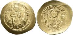 BYZANTINE EMPIRE BYZANTINE EMPIRE. MICHAEL VII DUCAS, AD 1071-1078. Histamenon. AV (pale) 4.34 g. Christ, seated facing on throne with high back-rest, nimbate, wearing pallium and colobium, holding Bo