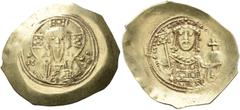 BYZANTINE EMPIRE BYZANTINE EMPIRE. MICHAEL VII DUCAS, AD 1071-1078. Histamenon. AV 4.34 g. Facing bust of Christ with long beard, nimbate, wearing pallium and colobium, holding Book of Gospels in his 