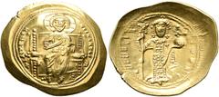 EASTERN LATE ROMAN AND BYZANTINE COINS. BYZANTINE COINS. CONSTANTINE X, AD 1059-1067. Histamenon, Constantinople. AV 4.43 g. +IhS XIS RЄX RЄGNANTIΥm Christ, nimbate, seated facing on throne with back-