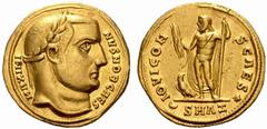ROMAN COINS COINS OF THE ROMAN EMPIRE Maximinus II Daia Caesar, 305-309 AD Aureus (Gold) 305-306 AD, Antioch. MAXIMI - NVS NOB CAES. Laureate head of Maximinus II Daia right / / IOVI CON - S CAES *. J