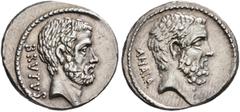 ROMAN COINS ROMAN COINS. COINS OF THE ROMAN REPUBLIC. Q. Caepio Brutus, 54 BC. Denarius. AR 3.98 g. BRVTVS Head of L. Iunius Brutus bearded r. Rev. AHALA Head of C. Servilius Ahala bearded r. Cr. 433/