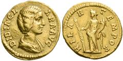 ROMAN COINS ROMAN COINS. COINS OF THE ROMAN EMPIRE. DIDIA CLARA, daughter of Didius Julianus. Aureus, 193. AV 6.54 g. DIDIA CL - ARA.AVG Draped, bare-headed bust r., hair in a bun at the back of the h