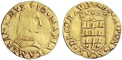 THE STACK COLLECTION OF ITALIAN RENAISSANCE COINS EUROPEAN COINS & MEDALS ITALIA Giovanni Maria Varano, 1511-1527. Ducato s.d. (1515) +IO. MARIA. CAMERINI. DVX. Busto con capelli lunghi a destra // +L