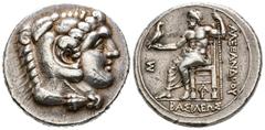 Grecia Antigua REYES DE MACEDONIA, Alejandro III el Grande. Tetradracma. (Ar. 17,16g/27mm). 324-320 a.C. (Price 3316). Anv: Cabeza de Heracles con piel de león a derecha. Rev: Zeus sentado a izquierda