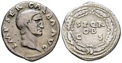 Imperio Romano GALBA. Denario. (Ar. 3,38g/19mm). 68-69 d.C. Roma. (RIC 167). Anv: Cabeza de Galba a derecha, alrededor leyenda: IMP SER GALBA AVG. Rev: Leyenda: SPQR/OB/SC, dentro de corona de laurel.