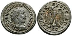 Imperio Romano FILIPO I. Tetradracma. (Ve. 15,15g/29mm). 244 d.C. Seleucis y Pieria, Antioquía del Orontes. (Prieur 318). Anv: Busto radiado y drapeado de Filipo I a derecha, alrededor leyenda griega.