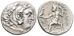 Grecia Antigua REYES DE MACEDONIA, Alejandro III el Grande. Dracma. (Ar. 4,04g/19mm). 290-275 a.C. Chios. (Price 2324). Anv: Cabeza de Hércules con piel de león a derecha. Rev: Zeus sentado a izquierd