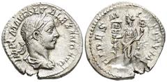 Imperio Romano ALEJANDRO SEVERO. Denario. (Ar. 3,09g/20mm). 225 d.C. Roma. (RIC 139). Anv: Busto laureado y drapeado de Alejandro Severo a la derecha, alrededor leyenda: IMP C M AVR SEV ALEXAND AVG. R