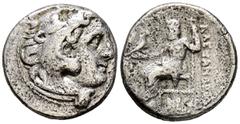 Grecia Antigua REYES DE MACEDONIA, Alejandro III el Grande. Dracma. (Ar. 3,95g/17mm). 336-323 a.C. Sardes. (Price 2563). Anv: Cabeza de Herácles a la derecha, con tocado de piel de león. Rev: Zeus sen