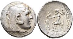 Grecia Antigua REYES DE MACEDONIA, Alejandro III el Grande. Tetradracma. (Ar. 16,83g/32mm). 200-196 a.C. Magnesia y Maeandrum. (Price 2049). Anv: Cabeza de Heracles a derecha recubierta con piel de le