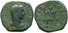 Imperio Romano ALEJANDRO SEVERO. Sestercio. (Ae. 23,48g/32mm). 222-235 d.C. Roma. (RIC 477). Anv: Busto laureado con ligero drapeado sobre hombro a derecha de Alejandro Severo, alrededor leyenda: IMP 