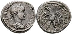 Imperio Romano GORDIANO III. Tetradracma. (Ar. 10,83g/25mm). 238-240 d.C. Antioquía. (RPC 3488). Anv: Busto laureado y drapeado de Gordiano III a derecha, alrededor leyenda griega: AYTOK K M ANT ΓOPΔI
