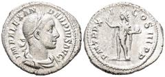 Imperio Romano ALEJANDRO SEVERO. Denario. (Ar. 3,24g/20mm). 232 d.C. Roma. (RIC 112). Anv: Busto laureado y drapeado de Alejandro Severo a derecha, alrededor leyenda: IMP ALEXANDER PIVS AVG. Rev: Sol 