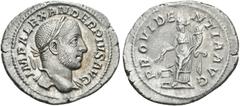 Roman Empire ALEJANDRO SEVERO. Denario. 221-235 d.C. Roma. A/ Busto laureado a derecha con ligero drapeado sobre el hombro izquierdo. IMP ALEXANDER PIVS AVG. R/ Providentia estante a izquierda portand