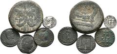 Lots and collections IMPERIO ROMANO. Lote compuesto por 5 monedas, conteniendo: Quinario de Emerita Augusta (Ar); As de la República Romana (Ae); Follis de Constantino I. R(Corona)S (Ae); Follis de Cr
