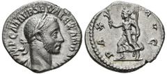 Imperio Romano SEVERUS ALEXANDER. Denarius. (Ae. 2.89g / 19mm). 226 AD Rome. (RIC 168). Anv: IMP CM AVR ALEXAND AVG. Laureate bust of Alejandro Severo on the right. Rev: PAX AVG. Paz advancing to the 