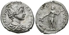 Imperio Romano PUBLIUS SEPTIMIUS GETA. Denarius. (Ar. 3.56g / 18mm). 200-202 AD Rome. (RIC 15a). Anv: Bust draped and with cuirass of Geta on the right, around legend: P SEPT PUBLIUS SEPTIMIUS GETA CA