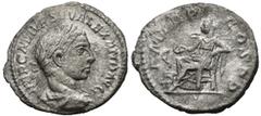 Imperio Romano SEVERUS ALEXANDER. Denarius. (Ar. 2.64g / 20mm). 222 AD Rome. (RIC 14). Anv: Laureate and draped bust of Alejandro Severo, around legend: IMP CM AVR SEV ALEXAND AVG. Rev: Salus sitting 