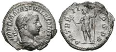 Imperio Romano SEVERUS ALEXANDER. Denarius. (Ar. 2.37g / 20mm). 223 AD Rome. (RIC 23). Anv: Laureate and draped bust of Alejandro Severo on the right, around the legend: IMP CM AVR SEV ALEXAND AVG. Re